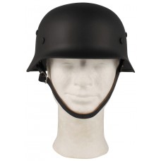 Стальной шлем периода Второй мировой войны , черный , кожа