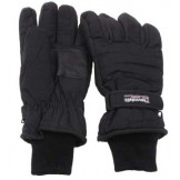 Теплые перчатки с манжетами, черные