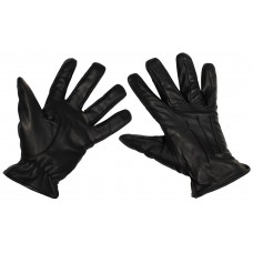 Кожаные перчатки, черные, с вставками кевлара