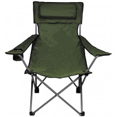 Раскладное кресло зеленого цвета, спинка и подлокотник