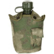 Американская пластиковая армейская фляга, 1 л , нейлоновый чехол, цвет зеленый камуфляж